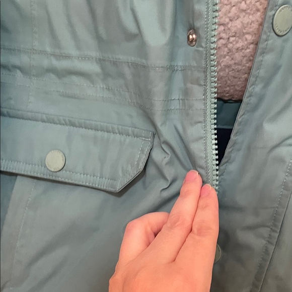 Lands' End UGC Girls Sz Large (10/12) Light Blue/Teal Hooded Jacket Coat - Picture 13 of 16